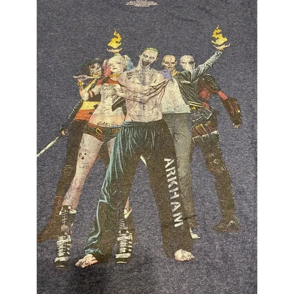 DC COMICS SUICIDE SQUAD MEN'S TEE BLUE T-SHIRT SIZE LARGE - Picture 2 of 5